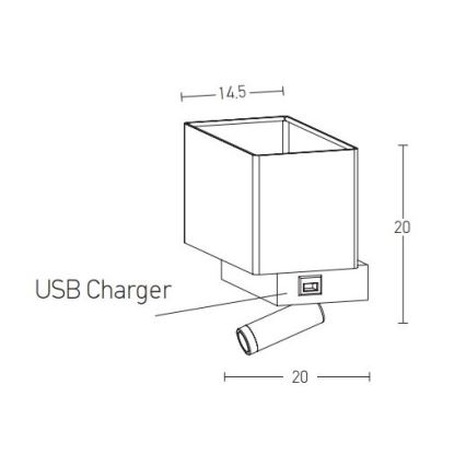Zambelis H59 - LED-seinävalaisin LED/3W + 1xE27/40W/230V musta