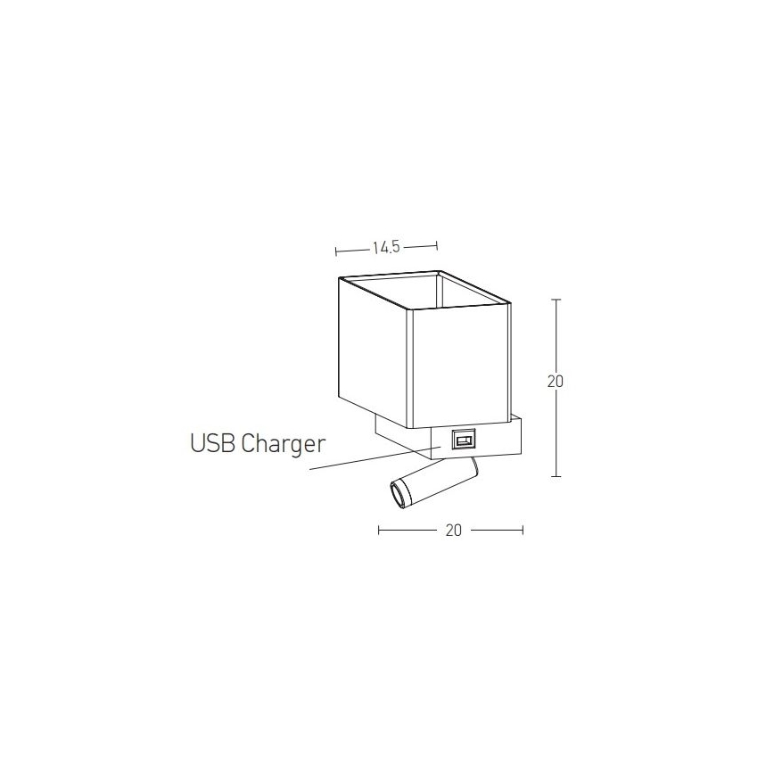 Zambelis H59 - LED-seinävalaisin LED/3W + 1xE27/40W/230V musta