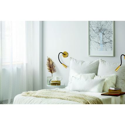 Zambelis H63 - LED-seinävalaisin LED/3W/230V messinki