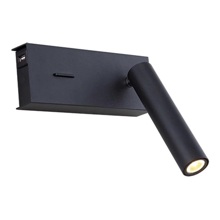 Zambelis H75 - LED-seinävalaisin LED/3W/230V USB musta