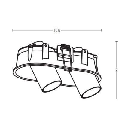 Zambelis Z11207-W - LED Upotettu kohdevalo 2xLED/7W/230V CRI90 valkoinen