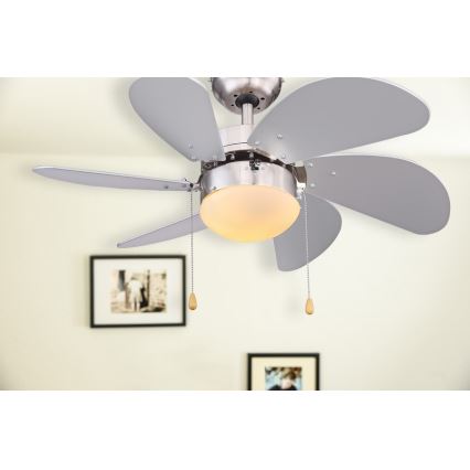 ZEVENTI - Kattotuuletin FAMARA 1xE14/60W/230V harmaa