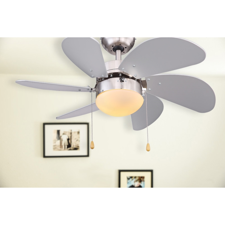 ZEVENTI - Kattotuuletin FAMARA 1xE14/60W/230V harmaa