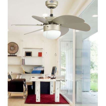 ZEVENTI - Kattotuuletin FAMARA 1xE14/60W/230V harmaa