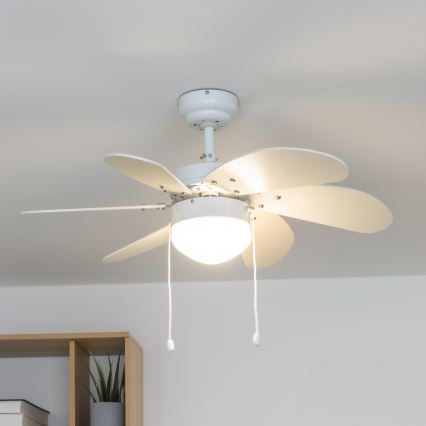 ZEVENTI - Kattotuuletin FAMARA 1xE14/60W/230V valkoinen
