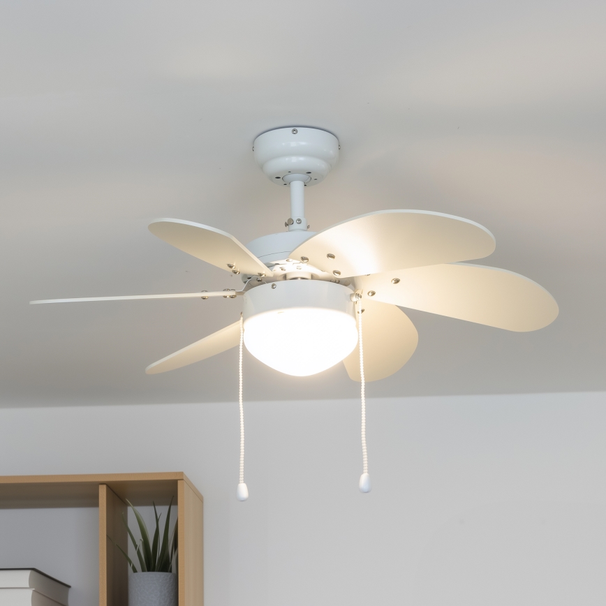 ZEVENTI - Kattotuuletin FAMARA 1xE14/60W/230V valkoinen
