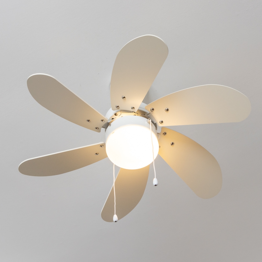 ZEVENTI - Kattotuuletin FAMARA 1xE14/60W/230V valkoinen