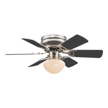 ZEVENTI - Kattotuuletin GALDANA 1xE27/60W/230V harmaa/valkoinen