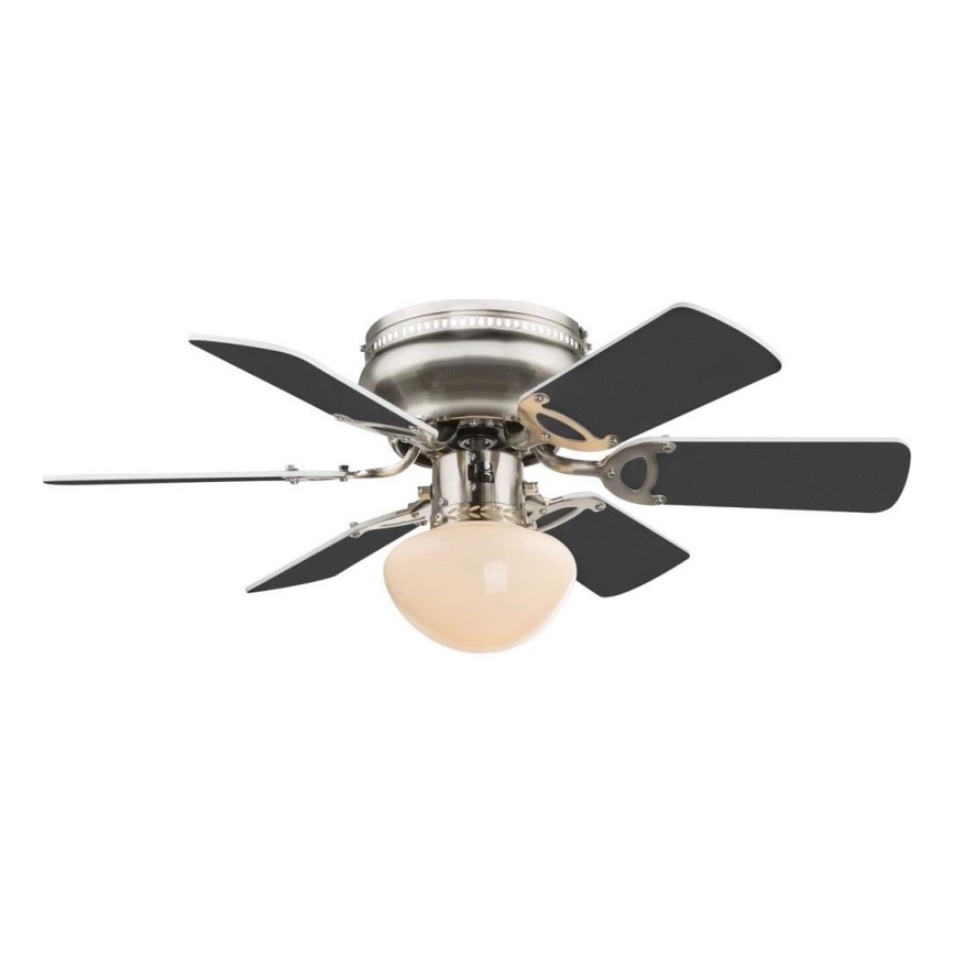 ZEVENTI - Kattotuuletin GALDANA 1xE27/60W/230V harmaa/valkoinen
