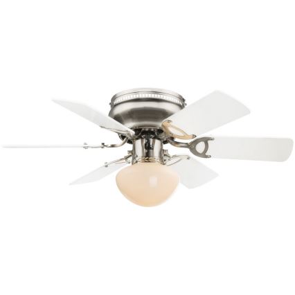 ZEVENTI - Kattotuuletin GALDANA 1xE27/60W/230V harmaa/valkoinen