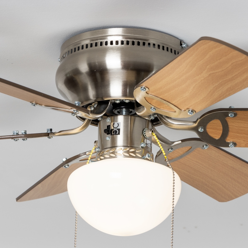 ZEVENTI - Kattotuuletin GALDANA 1xE27/60W/230V ruskea/beige