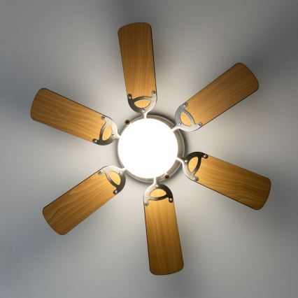 ZEVENTI - Kattotuuletin GALDANA 1xE27/60W/230V ruskea/beige