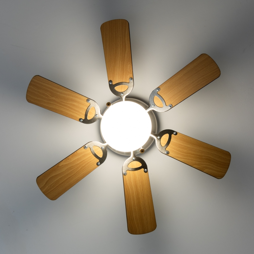 ZEVENTI - Kattotuuletin GALDANA 1xE27/60W/230V ruskea/beige