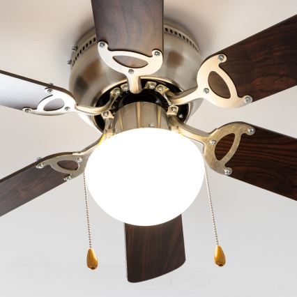 ZEVENTI - Kattotuuletin GALDANA 1xE27/60W/230V ruskea/beige