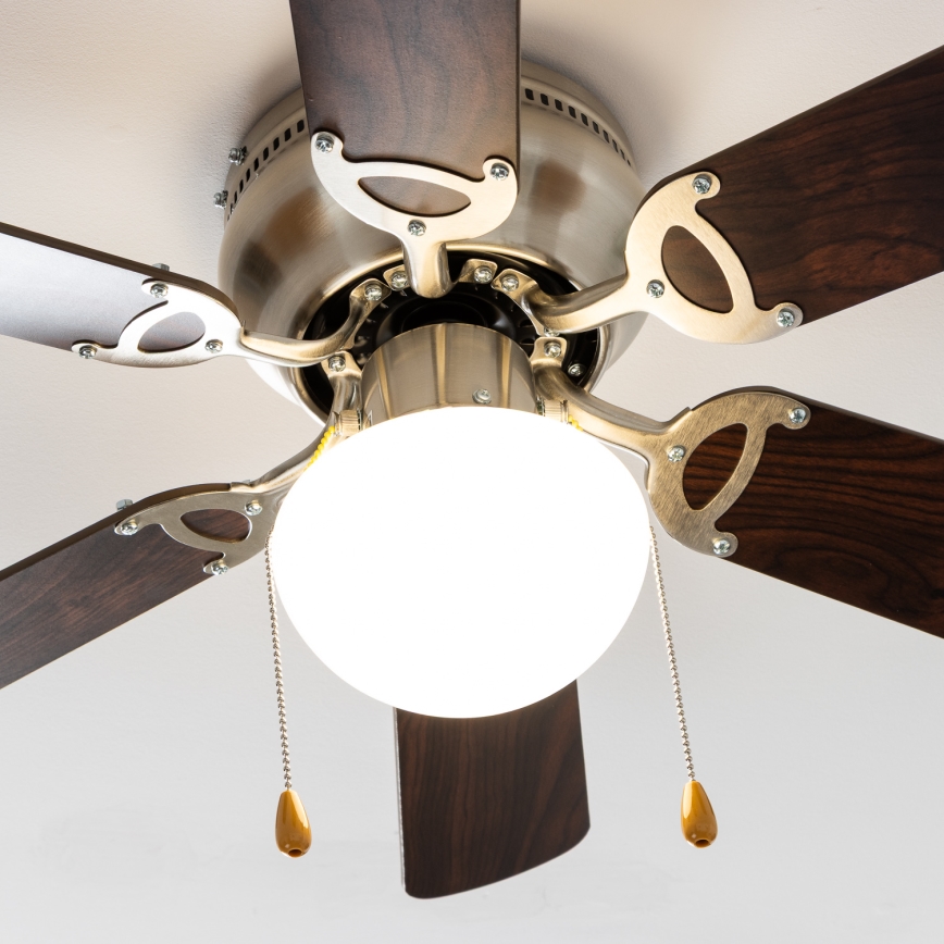 ZEVENTI - Kattotuuletin GALDANA 1xE27/60W/230V ruskea/beige