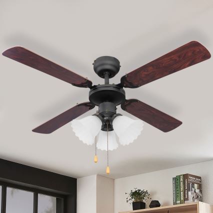 ZEVENTI - Kattotuuletin ZURRIOLA 3xE27/60W/230V