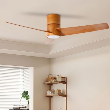 ZEVENTI - LED himmennettävä kattovalo BARROSA LED/18W/230V 3000-6000K Wi-Fi Tuya ruskea + kauko-ohjaus