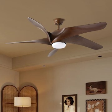 ZEVENTI - LED himmennettävä kattovalo LUCCA LED/18W/230V 3000-6000K Wi-Fi Tuya ruskea + kauko-ohjaus