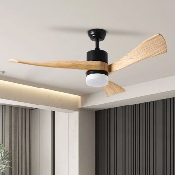 ZEVENTI - LED himmennettävä kattovalo NATURITO LED/18W/230V 3000-6000K Wi-Fi Tuya musta/tammi + kauko-ohjaus