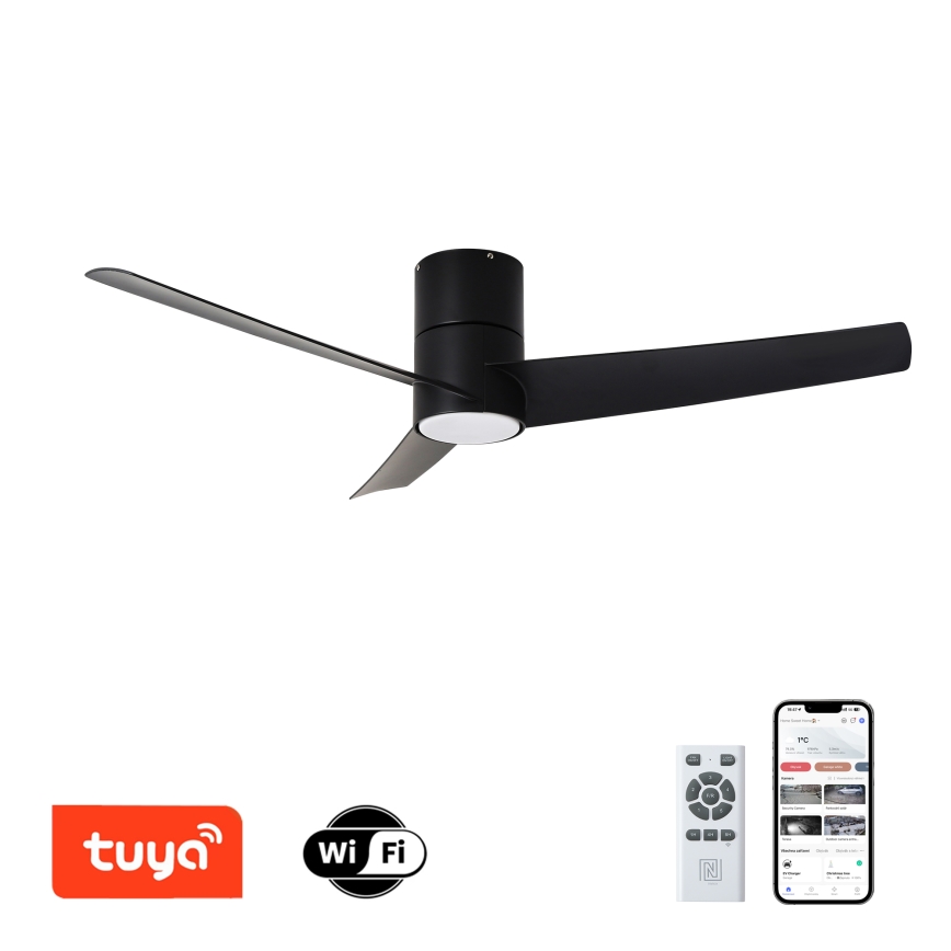 ZEVENTI - LED himmennettävä kattovalo BARROSA LED/18W/230V 3000-6000K Wi-Fi Tuya musta + kauko-ohjaus