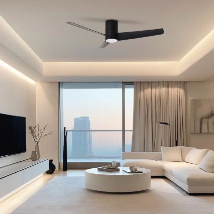 ZEVENTI - LED himmennettävä kattovalo BARROSA LED/18W/230V 3000-6000K Wi-Fi Tuya musta + kauko-ohjaus
