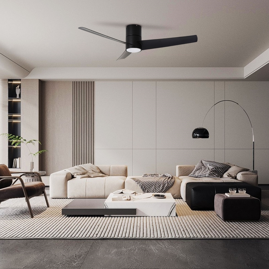 ZEVENTI - LED himmennettävä kattovalo BARROSA LED/18W/230V 3000-6000K Wi-Fi Tuya musta + kauko-ohjaus