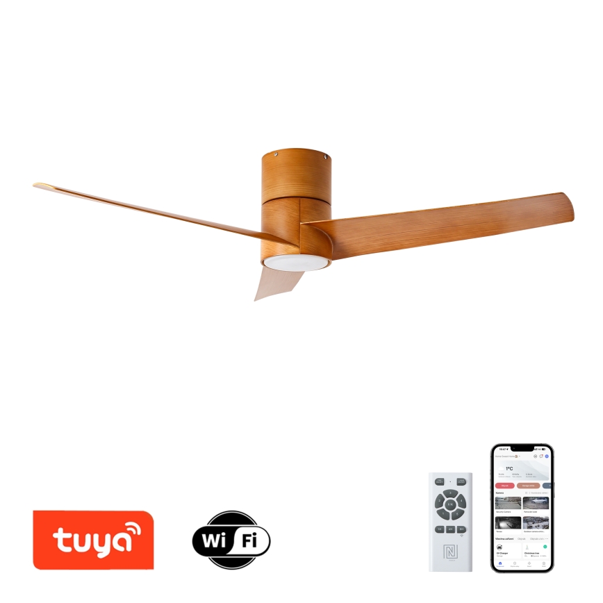 ZEVENTI - LED himmennettävä kattovalo BARROSA LED/18W/230V 3000-6000K Wi-Fi Tuya ruskea + kauko-ohjaus