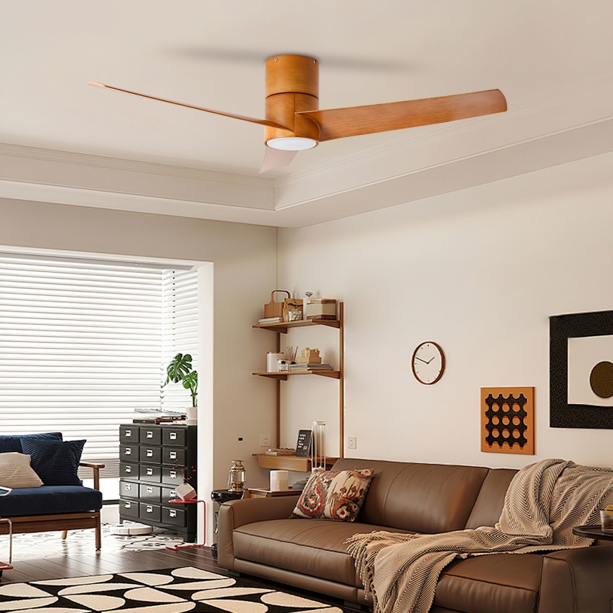 ZEVENTI - LED himmennettävä kattovalo BARROSA LED/18W/230V 3000-6000K Wi-Fi Tuya ruskea + kauko-ohjaus