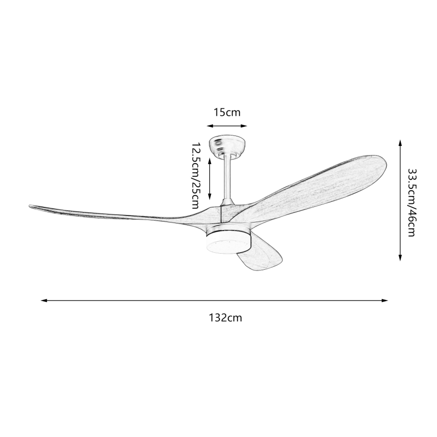 ZEVENTI - LED himmennettävä kattovalo GINOSA LED/18W/230V 3000-6000K Wi-Fi Tuya musta/tammi + kauko-ohjaus