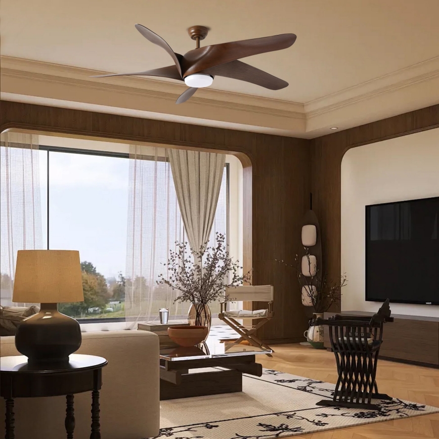 ZEVENTI - LED himmennettävä kattovalo LUCCA LED/18W/230V 3000-6000K Wi-Fi Tuya ruskea + kauko-ohjaus