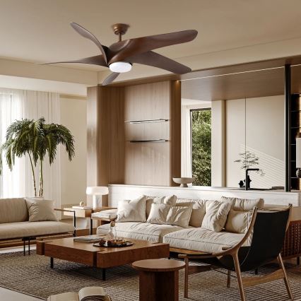 ZEVENTI - LED himmennettävä kattovalo LUCCA LED/18W/230V 3000-6000K Wi-Fi Tuya ruskea + kauko-ohjaus