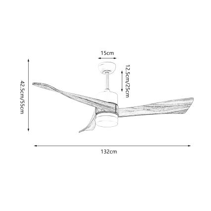 ZEVENTI - LED himmennettävä kattovalo NATURITO LED/18W/230V 3000-6000K Wi-Fi Tuya musta/tammi + kauko-ohjaus