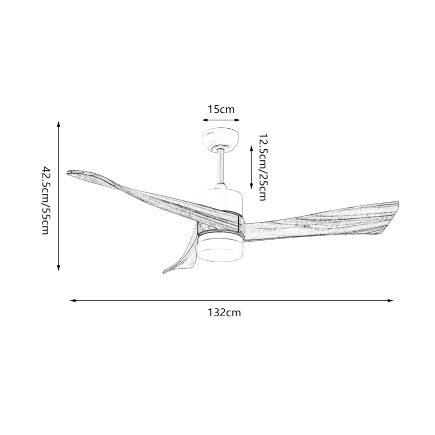 ZEVENTI - LED himmennettävä kattovalo NATURITO LED/18W/230V 3000-6000K Wi-Fi Tuya musta/tammi + kauko-ohjaus