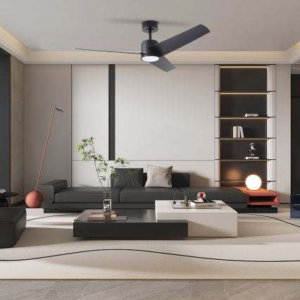 ZEVENTI - LED himmennettävä kattovalo ORVIETO LED/18W/230V 3000-6000K Wi-Fi Tuya musta + kauko-ohjaus