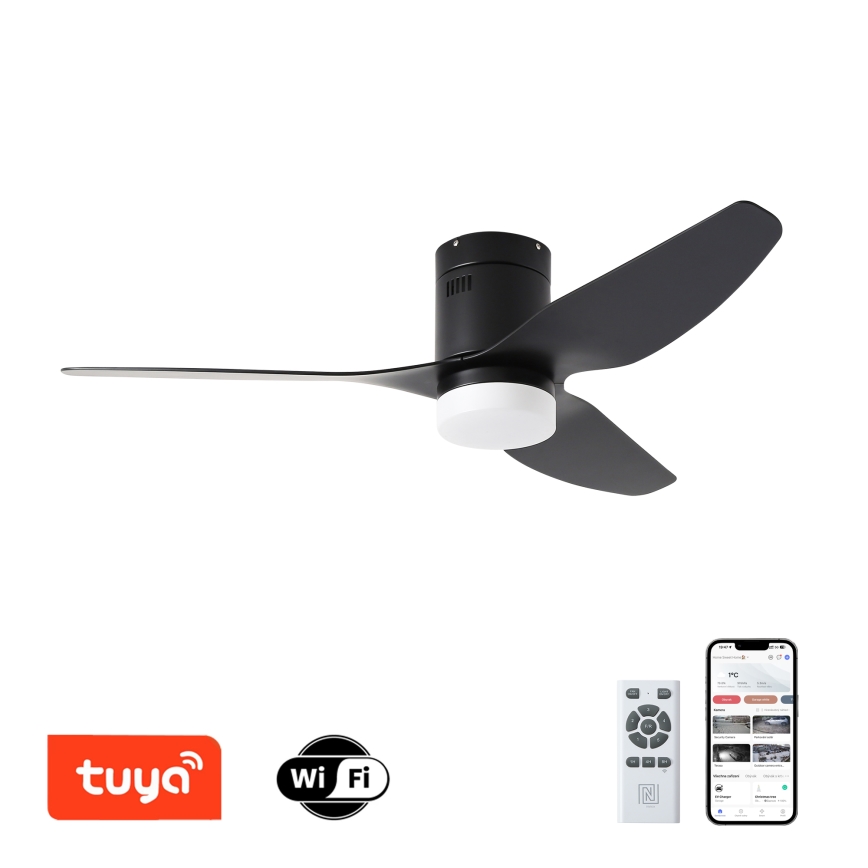 ZEVENTI - LED himmennettävä kattovalo PADUA LED/18W/230V 3000-6000K Wi-Fi Tuya musta + kauko-ohjaus