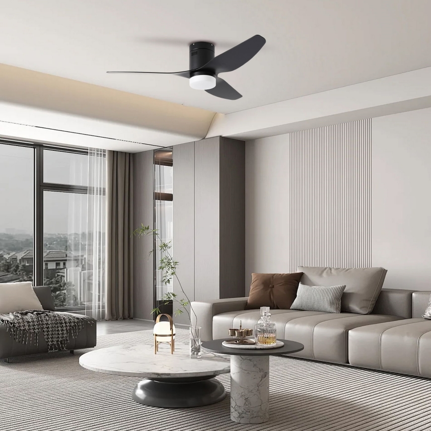 ZEVENTI - LED himmennettävä kattovalo PADUA LED/18W/230V 3000-6000K Wi-Fi Tuya musta + kauko-ohjaus