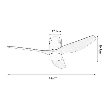ZEVENTI - LED Kattotuuletin PADUA LED/18W/230V 3000-6000K Wi-Fi Tuya musta/ruskea + kauko-ohjaus