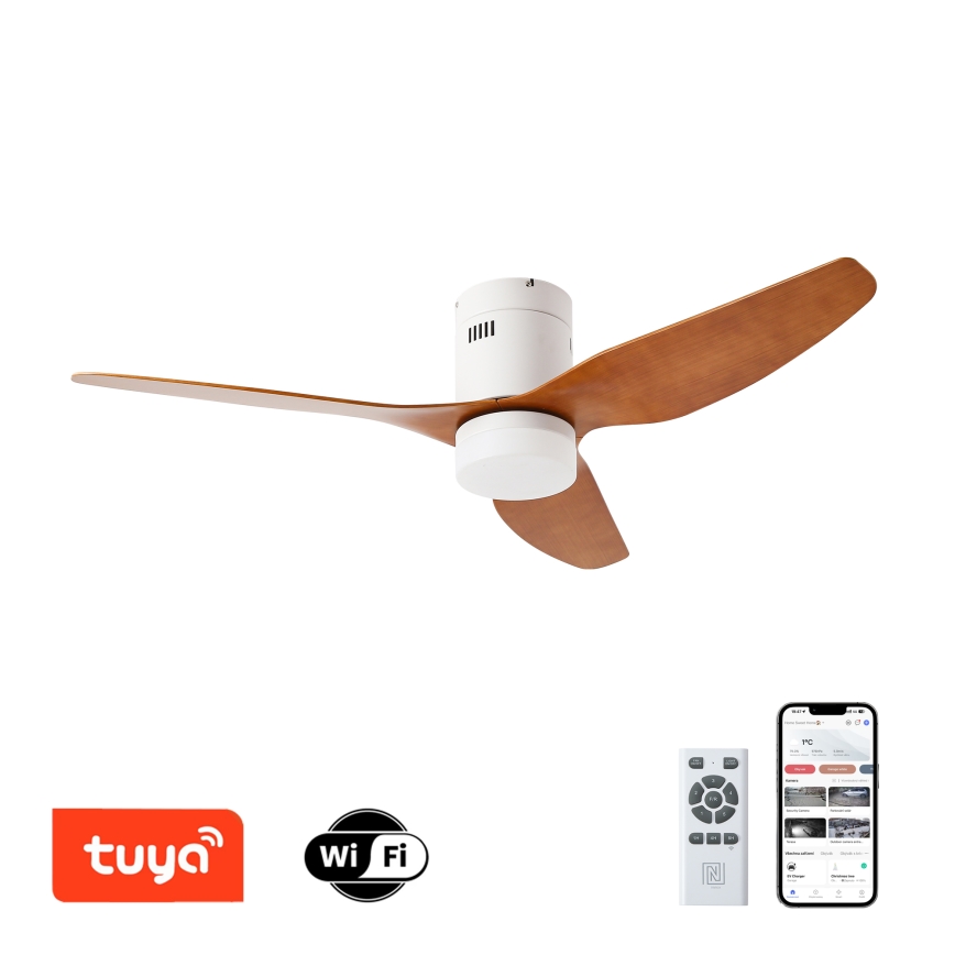 ZEVENTI - LED himmennettävä kattovalo PADUA LED/18W/230V 3000-6000K Wi-Fi Tuya valkoinen/ruskea + kauko-ohjaus