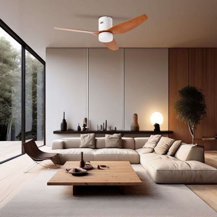 ZEVENTI - LED himmennettävä kattovalo PADUA LED/18W/230V 3000-6000K Wi-Fi Tuya valkoinen/ruskea + kauko-ohjaus