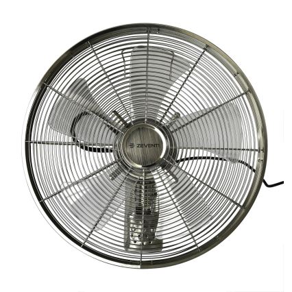 ZEVENTI - Seinätuuletin FREEZE 50W/230V halkaisija 40 cm mattakromi + kauko-ohjaus