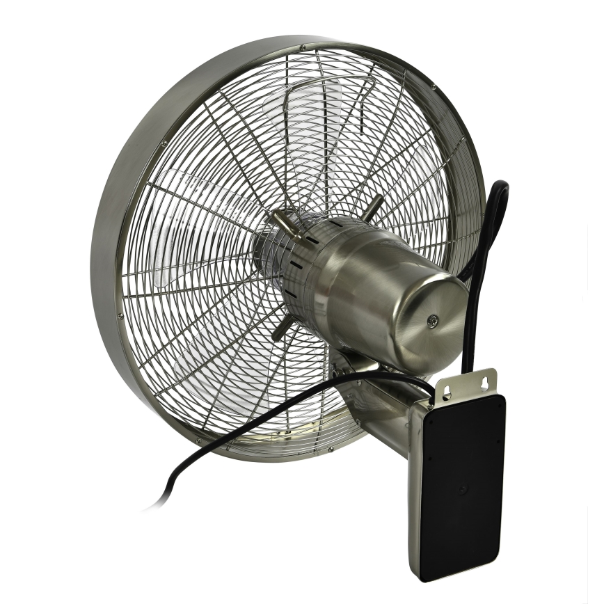 ZEVENTI - Seinätuuletin FREEZE 50W/230V halkaisija 40 cm mattakromi + kauko-ohjaus
