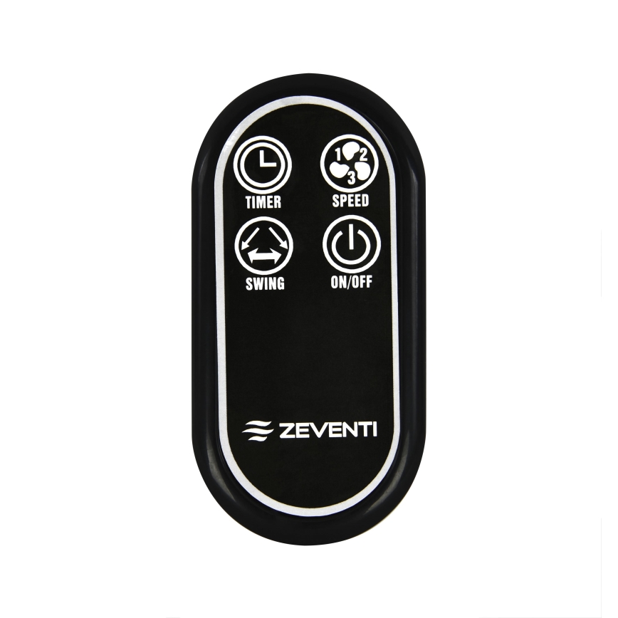 ZEVENTI - Seinätuuletin FREEZE 50W/230V halkaisija 40 cm mattakromi + kauko-ohjaus