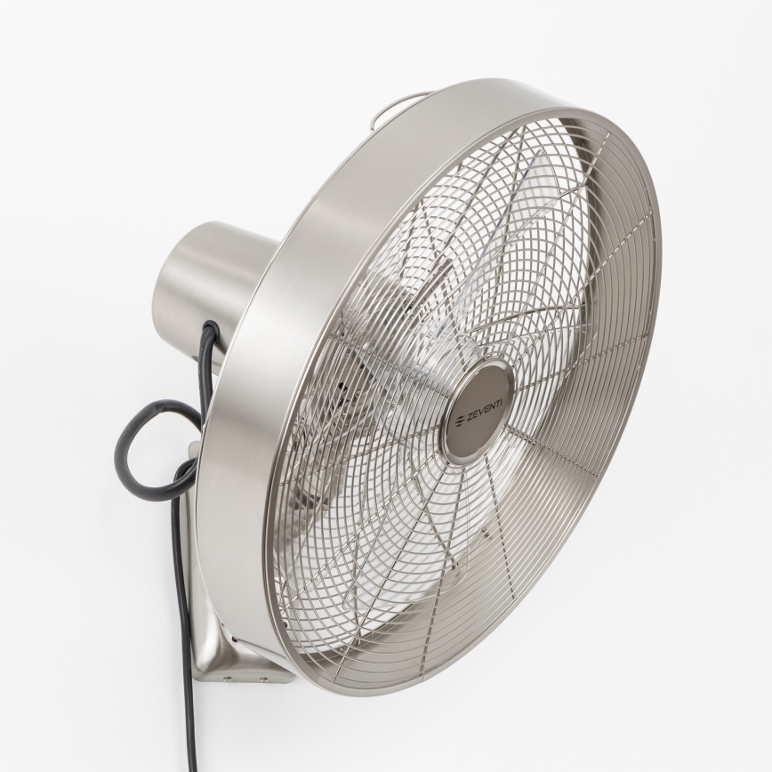 ZEVENTI - Seinätuuletin FREEZE 50W/230V halkaisija 40 cm mattakromi + kauko-ohjaus
