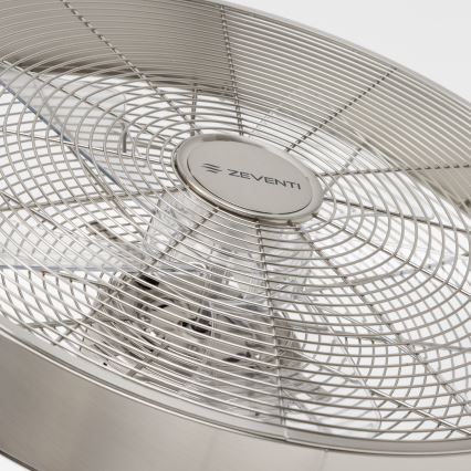 ZEVENTI - Seinätuuletin FREEZE 50W/230V halkaisija 40 cm mattakromi + kauko-ohjaus
