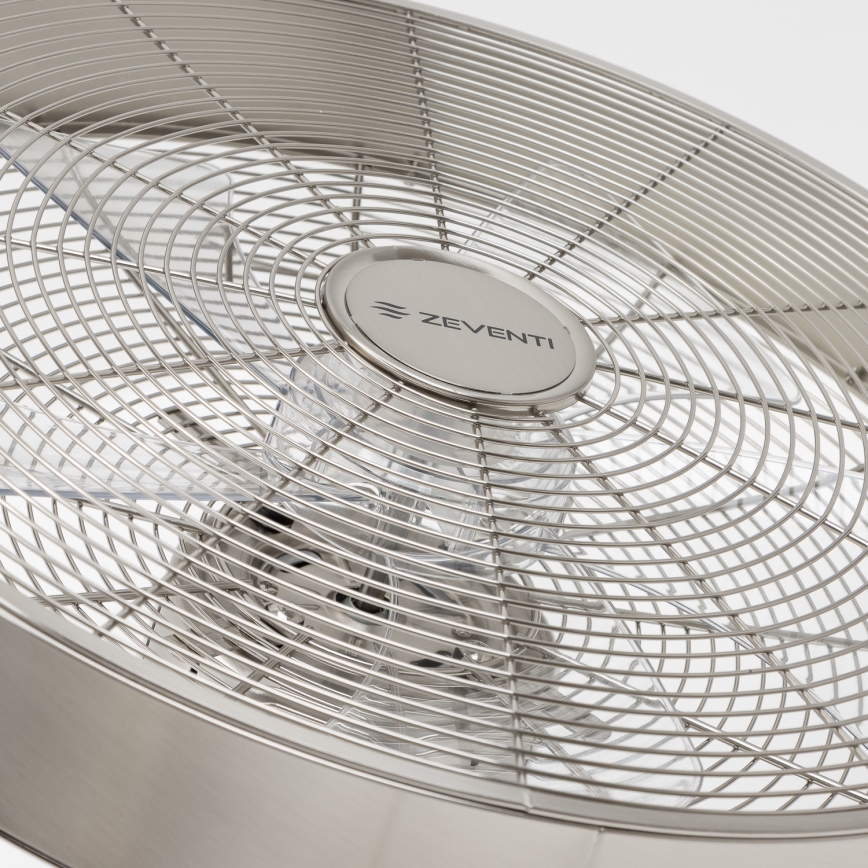 ZEVENTI - Seinätuuletin FREEZE 50W/230V halkaisija 40 cm mattakromi + kauko-ohjaus