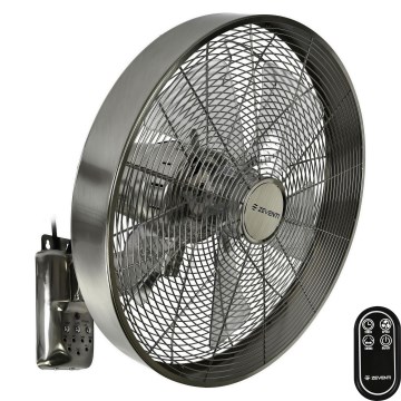 ZEVENTI - Seinätuuletin FREEZE 50W/230V halkaisija 40 cm mattakromi + kauko-ohjaus