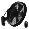 ZEVENTI - Seinätuuletin FREEZE 50W/230V halkaisija 40 cm musta + kauko-ohjaus