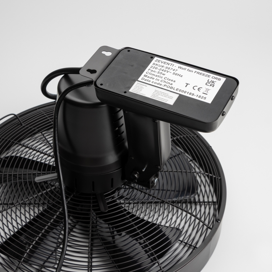 ZEVENTI - Seinätuuletin FREEZE 50W/230V halkaisija 40 cm musta + kauko-ohjaus