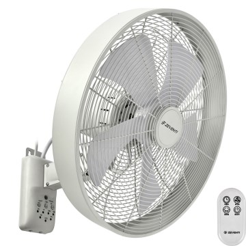 ZEVENTI - Seinätuuletin FREEZE 50W/230V halkaisija 40 cm valkoinen + kauko-ohjaus