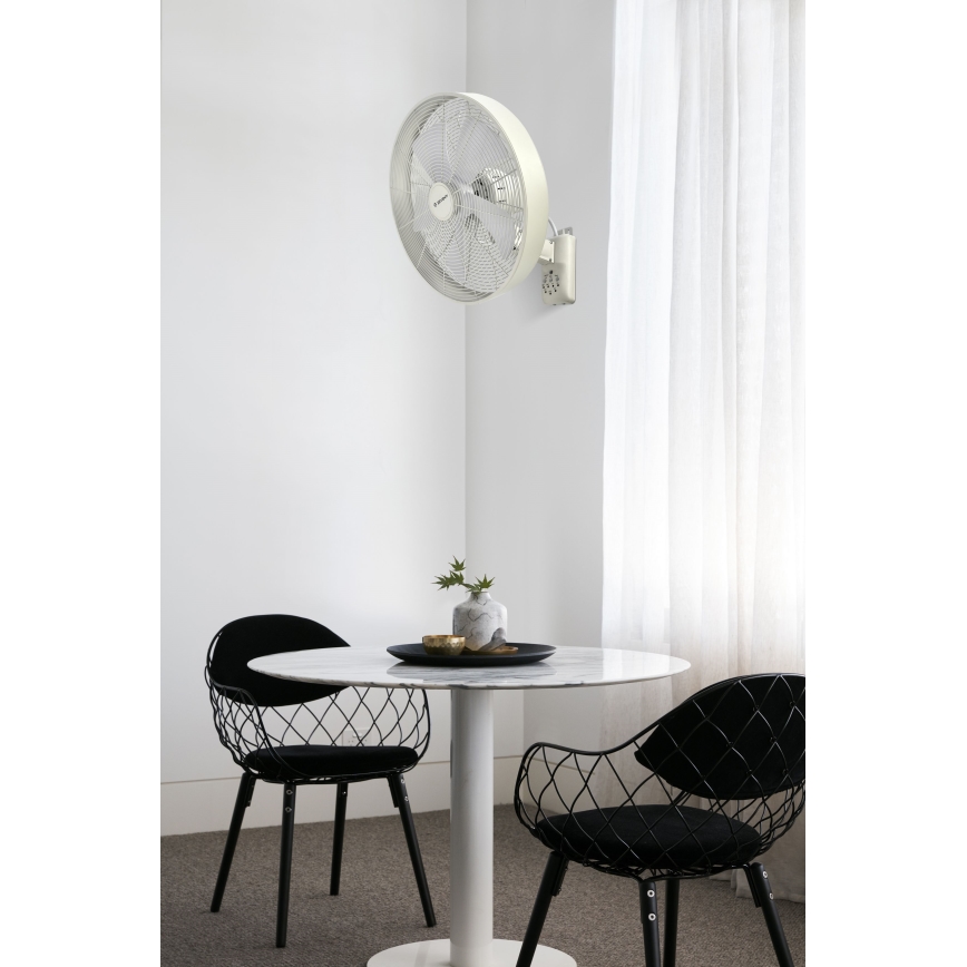 ZEVENTI - Seinätuuletin FREEZE 50W/230V halkaisija 40 cm valkoinen + kauko-ohjaus